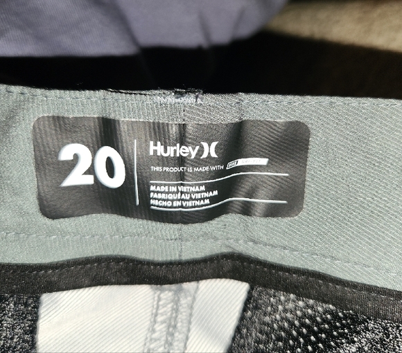 Hurley Boys Dark Gray Flat Front Shorts - Picture 3 of 3